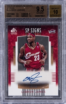 2004-05 SP Signature Edition SP Signs #LJ LeBron James Signed Card (#03/50) - BGS GEM MINT 9.5/BGS 10
